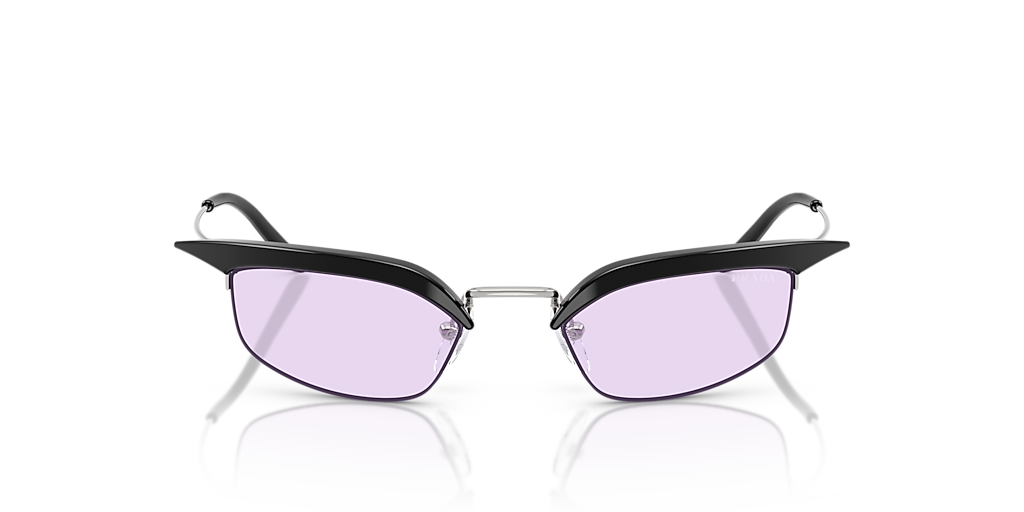 PRADA PR B50S Black/Silver - Women Luxury Sunglasses, Violet Lens