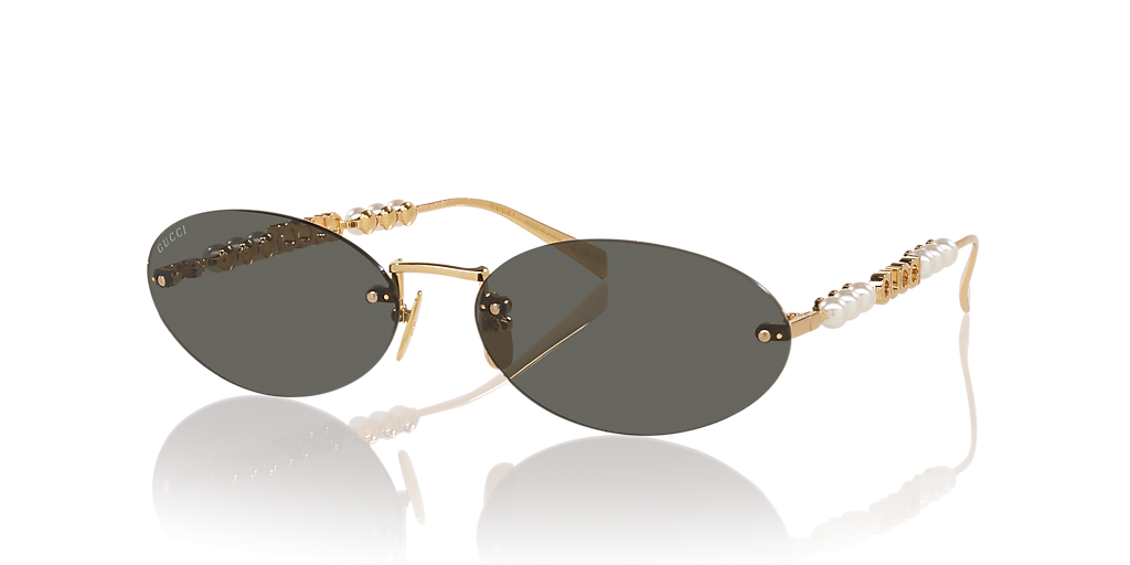 GUCCI オハルフレムサンクラス GG1922S 002 Gucci GG1922S XXL (62 - 17) with Grey lenses and Gold frame