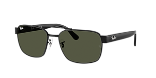 rekey Ray-Ban RB4398 Erik XL (53 - 20) with Green lenses and Black frame