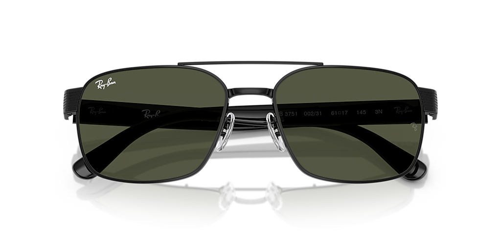Ray-Ban RB3751 XXL (61 - 17) with Green lenses and Black frame