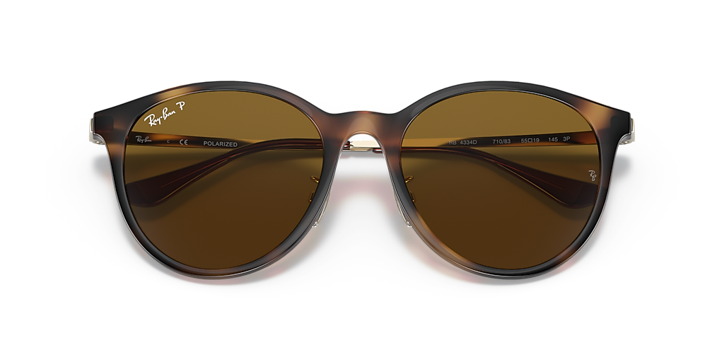 Ray-Ban RB4334D XXL (55 - 19) with Brown lenses and Tortoise frame