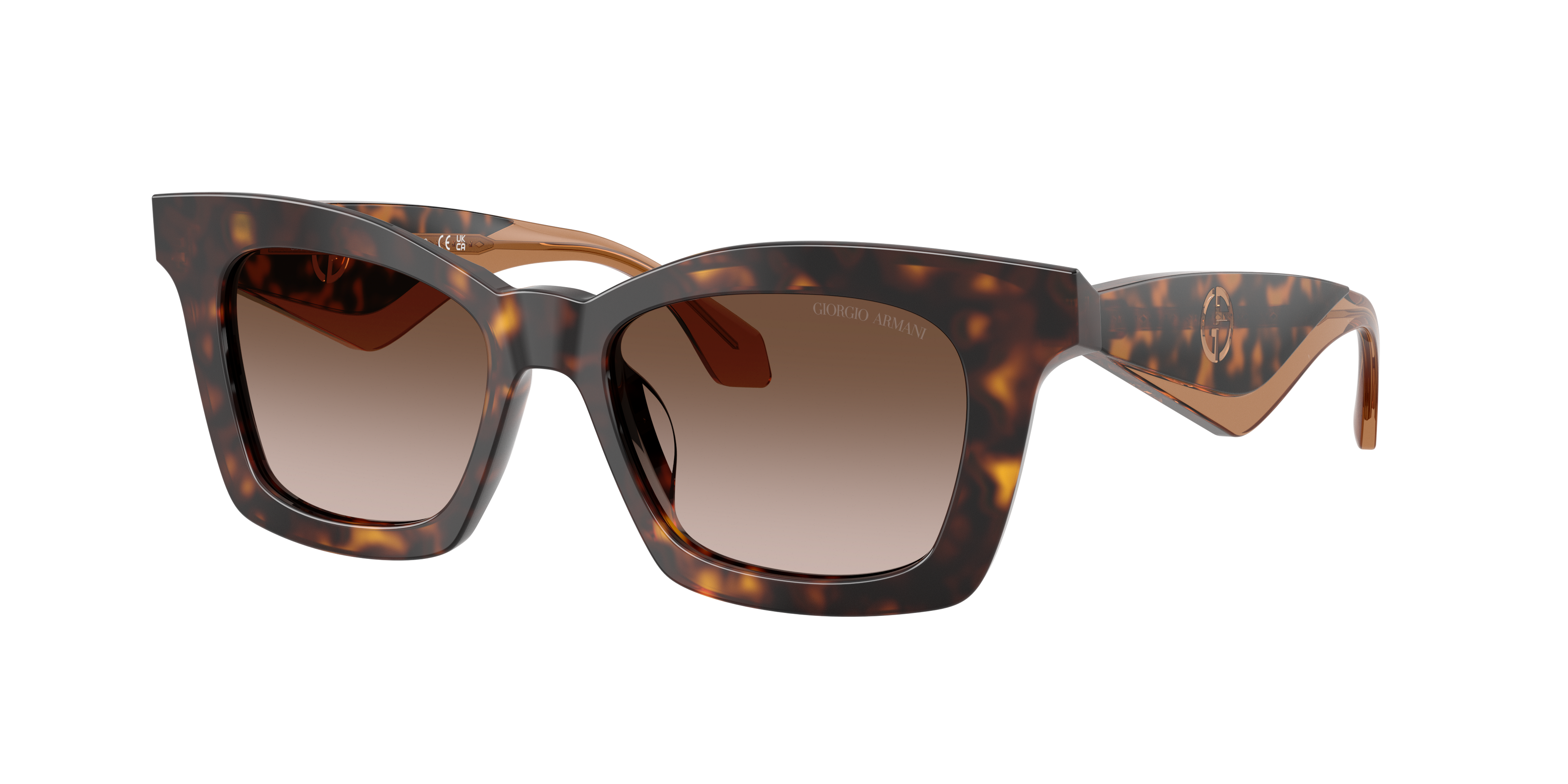 Giorgio Armani Femme Sunglass AR8235U - Couleur du Monture: Havana, Couleur de Lentille: Dégradé marron