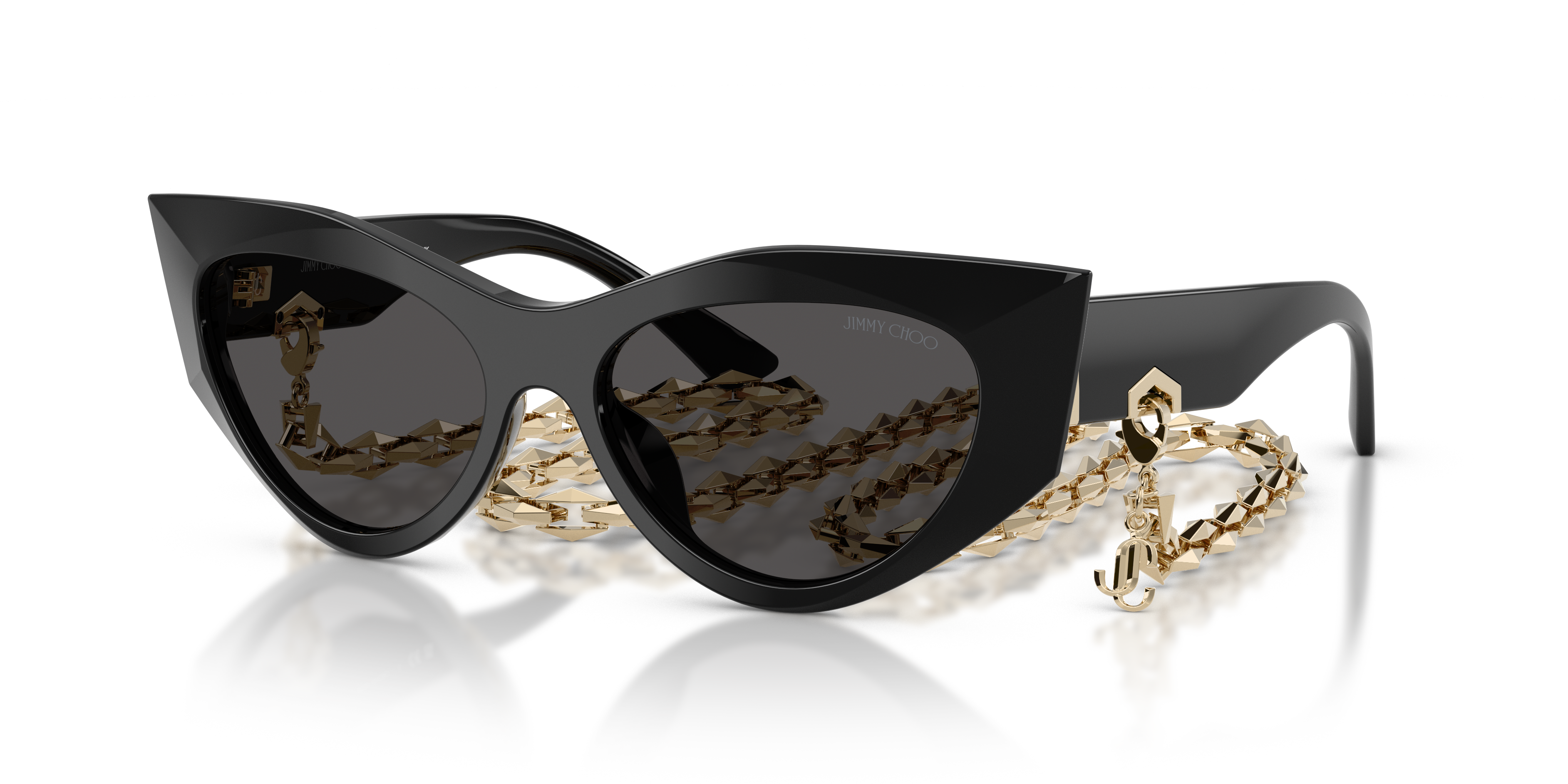 6万取引突破★UPS速達便利用【JIMMY CHOO】GERRY_ニットキャップ Jimmy Choo JC5024HU S (55 - 16) with Grey lenses and Black