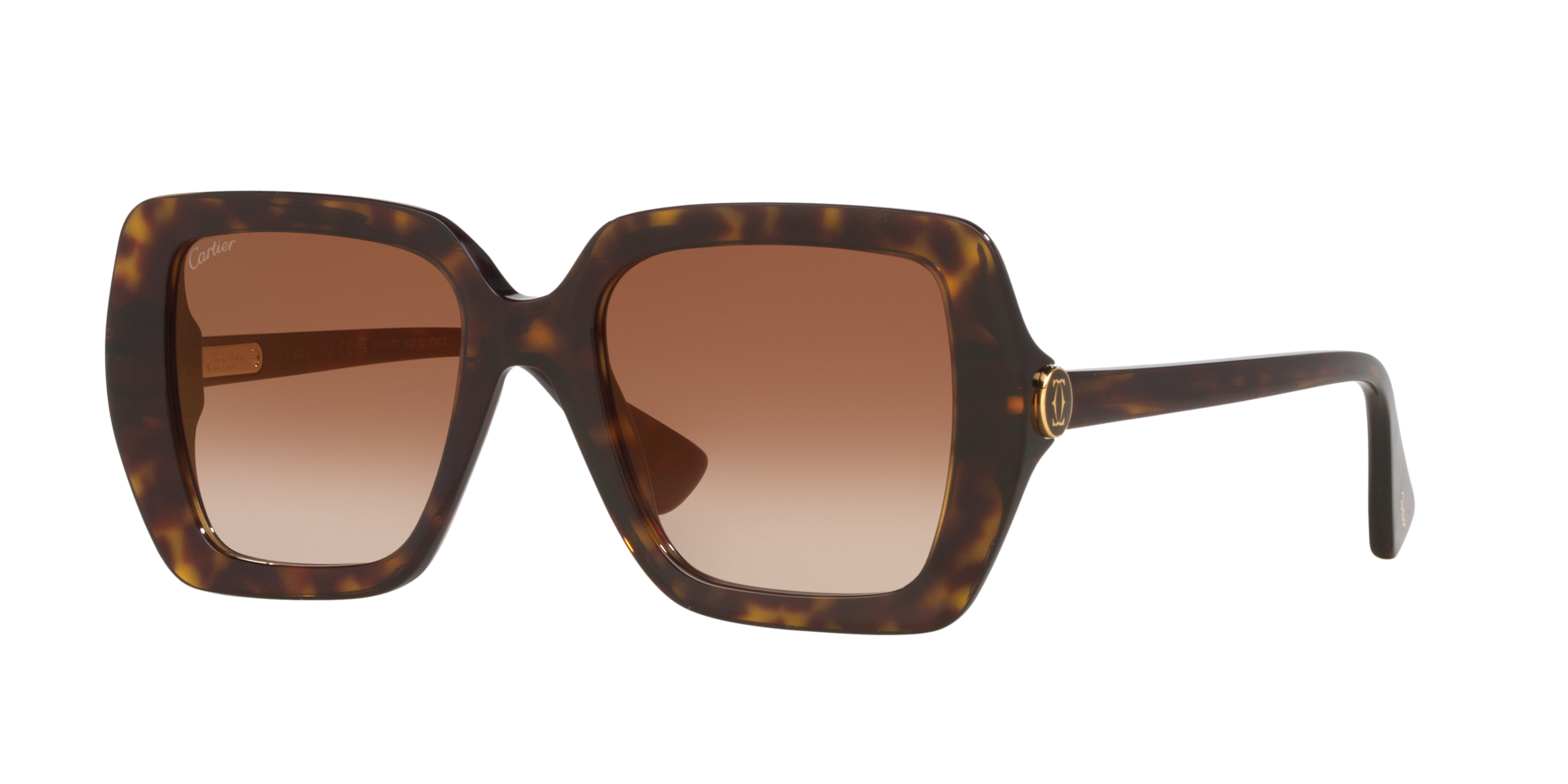 Cartier CT0507S M (54 - 20) with Brown lenses and Tortoise 