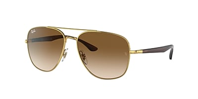 Ray-Ban RB3683 56 Brown & Gold Sunglasses | Sunglass Hut Canada