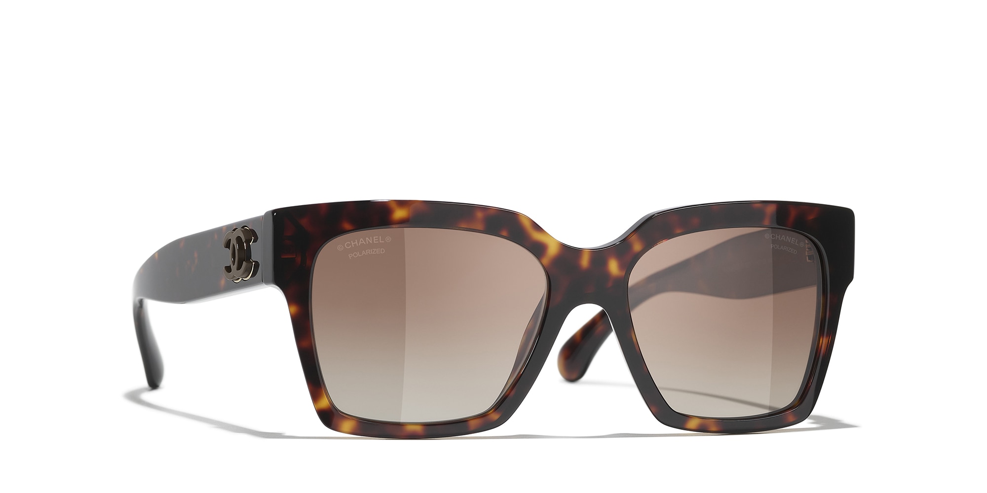Chanel Woman Sunglass Butterfly Sunglasses CH5557 -  Frame color: Brown Havana, Lens color: Brown