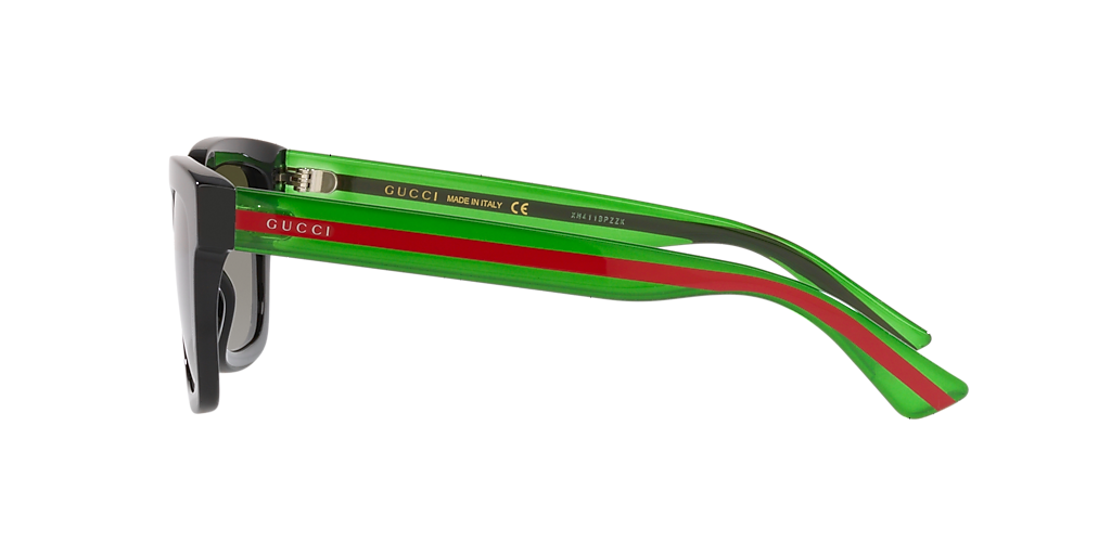 Gucci GG0001SN XXS (52 - 21) with Green lenses and Black frame