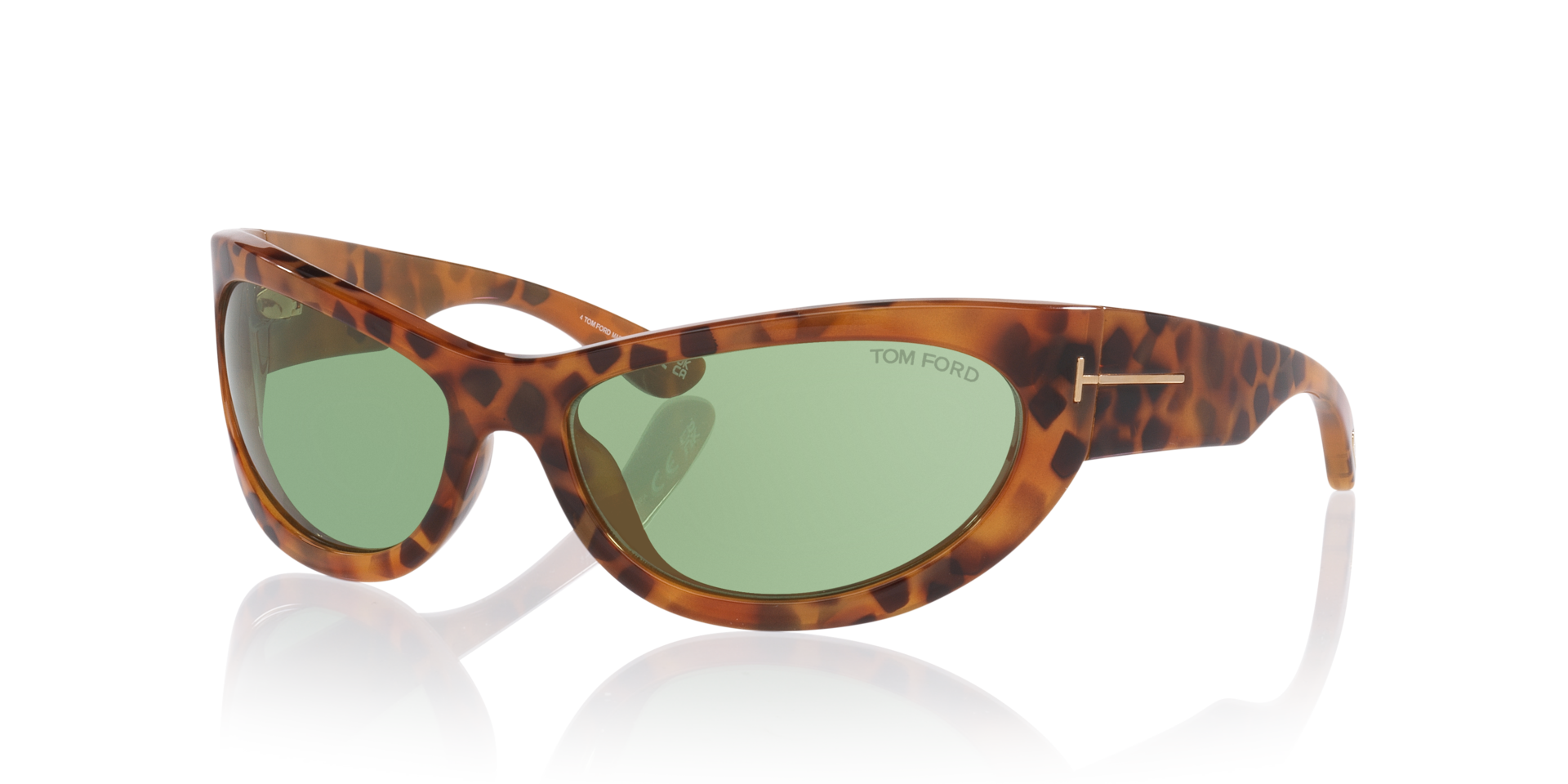 Tom Ford Leon FT1082 Tortoiseshell Oversized Sunglasses Brown Gradient Lens Ital Tom Ford Leigh-02 XXL (52 - 22) with Brown lenses and  main image 2