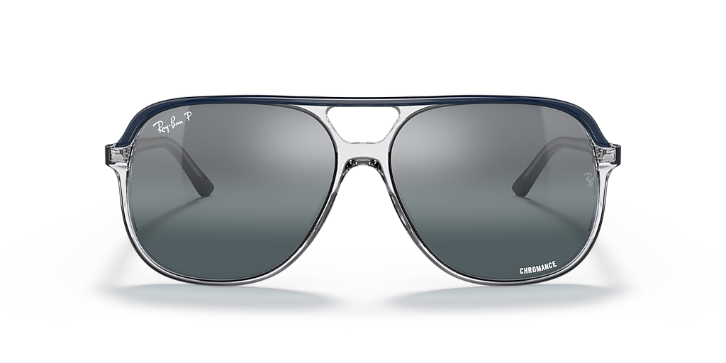 RAY-BAN RB2198 Bill Blue On Transparent - Unisex Sunglasses, Clear/Blue Lens