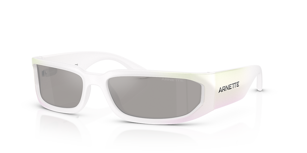 ARNETTE AN4349 Smaze Opalescent White Gradient Men Sunglasses, Light Grey  Mirror Silver Lens