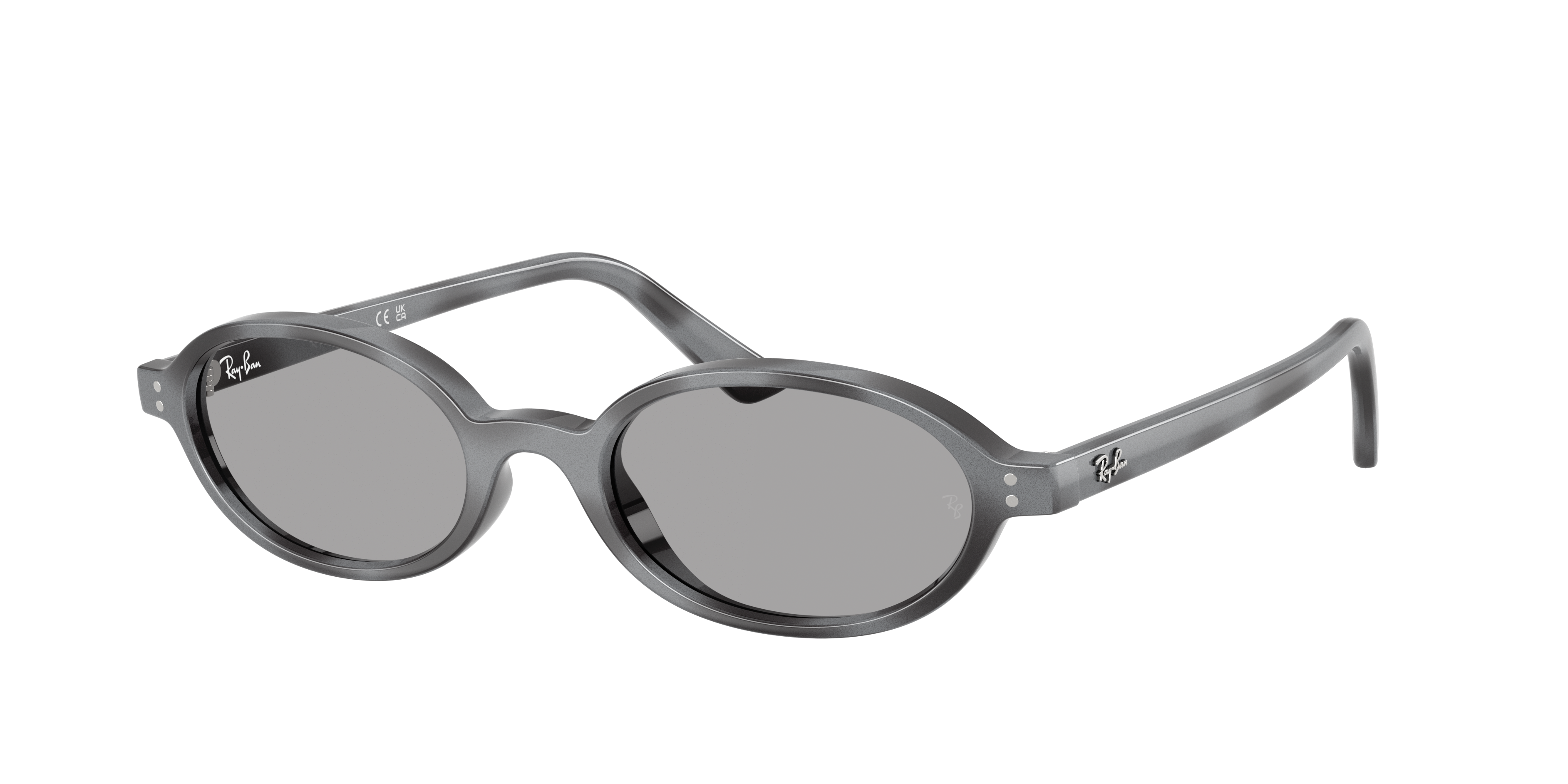Ray-Ban Unisex Sunglass Khal Bio-Based -  Frame color: Dark Grey Havana, Lens color: Blue