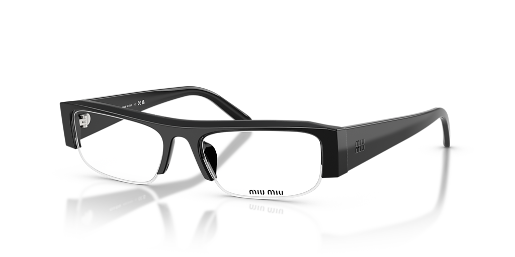 Miu Miu MU B07S XS (51 - 17) with Transparent lenses and Black