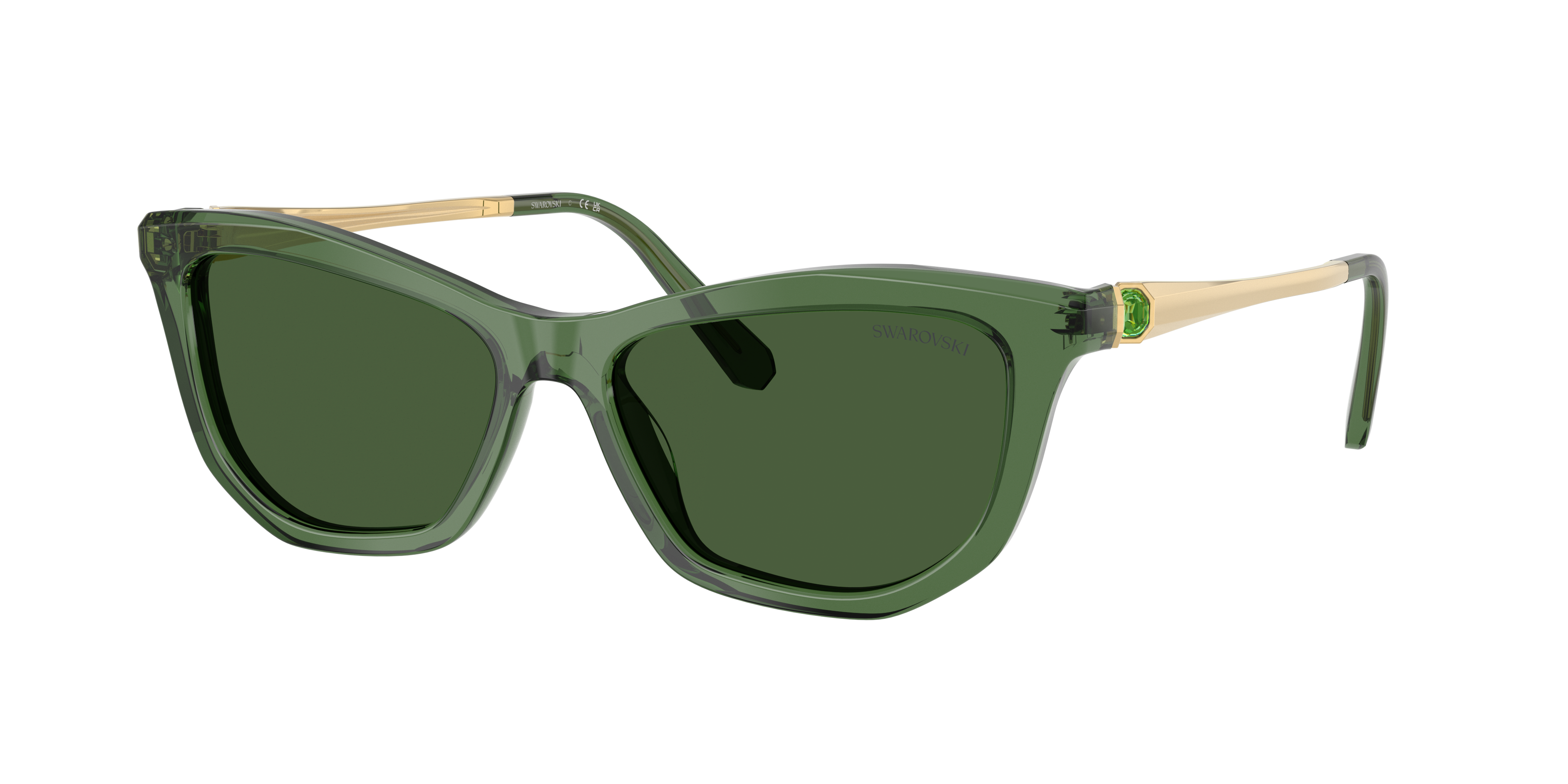 Swarovski Woman Sunglass SK6057 -  Frame color: Transparent Green, Lens color: Dark Green