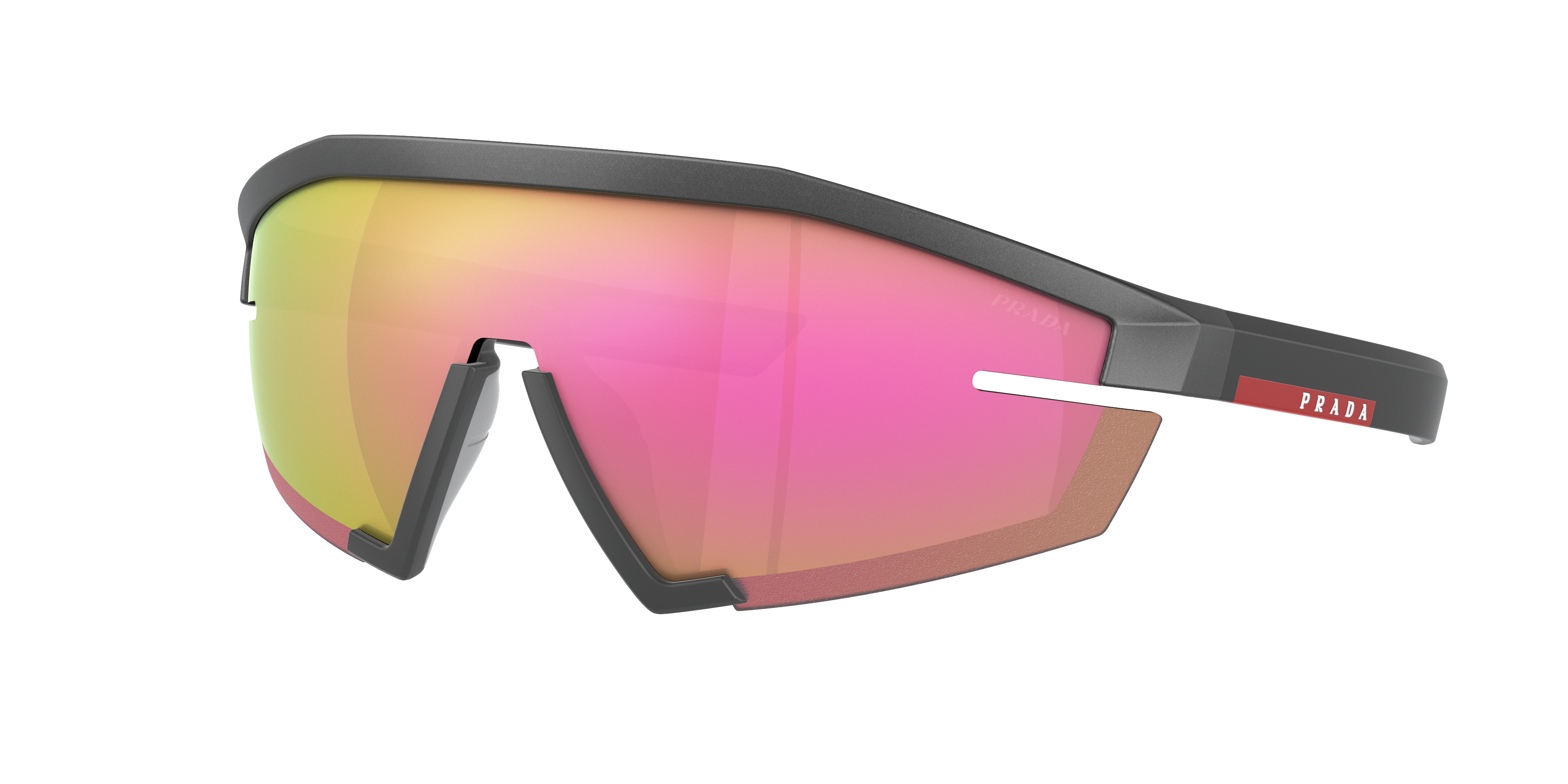 Prada Linea Rossa PS 03ZS XXL (0 - 144) with Pink lenses and Grey