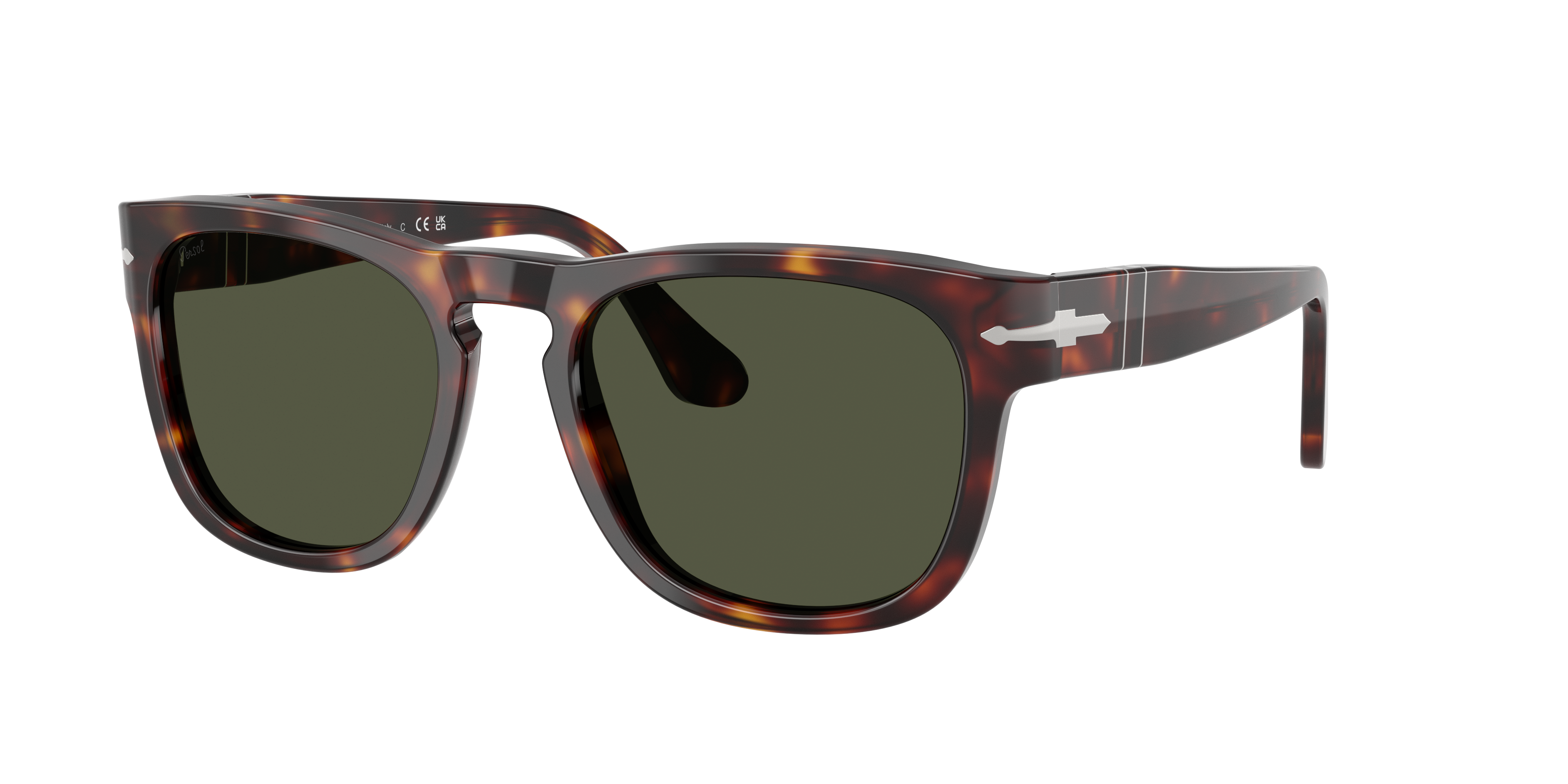 Persol Unisex Sunglass PO3333S - Elio -  Frame color: Havana, Lens color: Green
