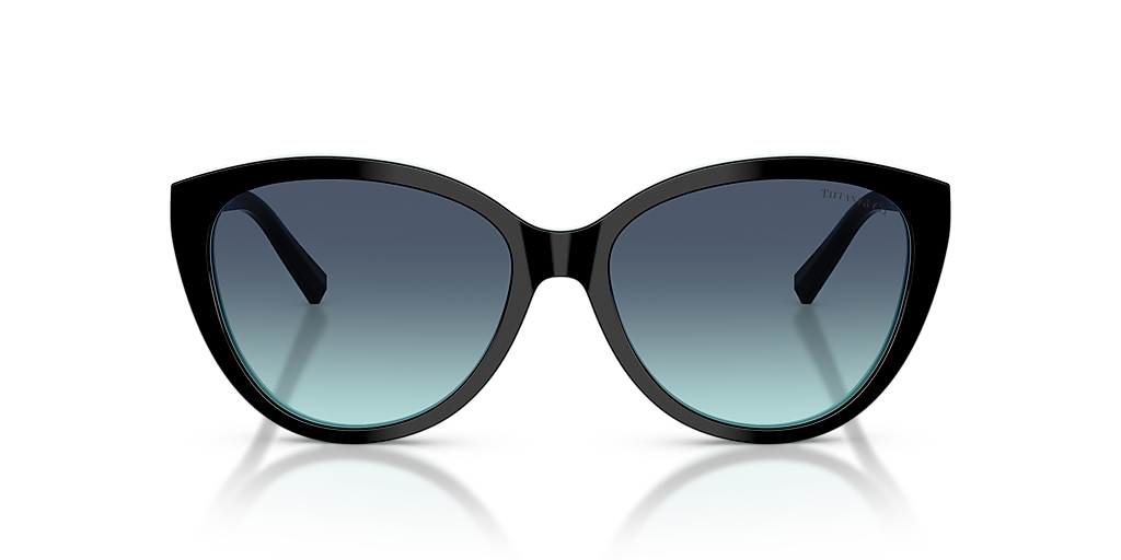Tiffany & Co Cat Eye Sunglasses Black Blue Gradient NEW Full Set w/ Box Case Tiffany & Co TF 4253 80559S Black Blue Silver Grey Lens  main image 4