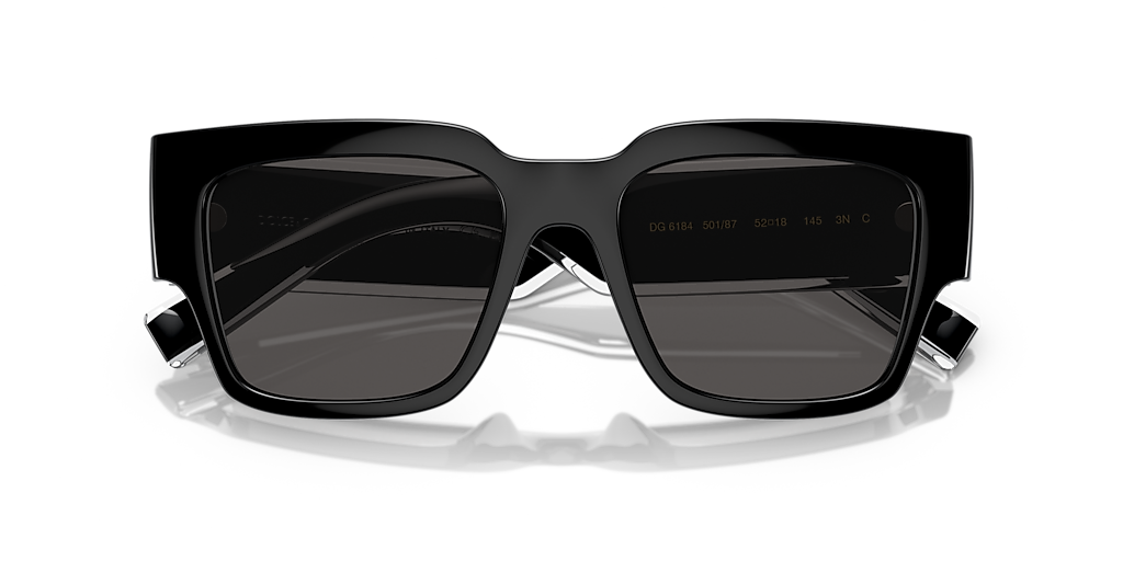 DOLCE&GABBANA DG6184 Black - Men Luxury Sunglasses, Dark Grey Lens