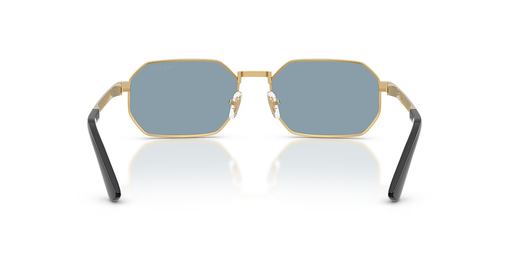 Versace Gold Metal Sunglasses with Blue Lenses Versace VE2297 M (54 - 16) with Blue lenses and Gold frame  main image 4