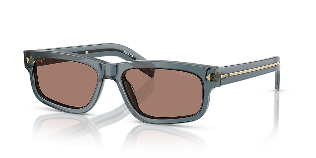 小物 PRADA l frame sunglasses brown Prada PR C05S L (57 - 18) with Green lenses and Brown frame