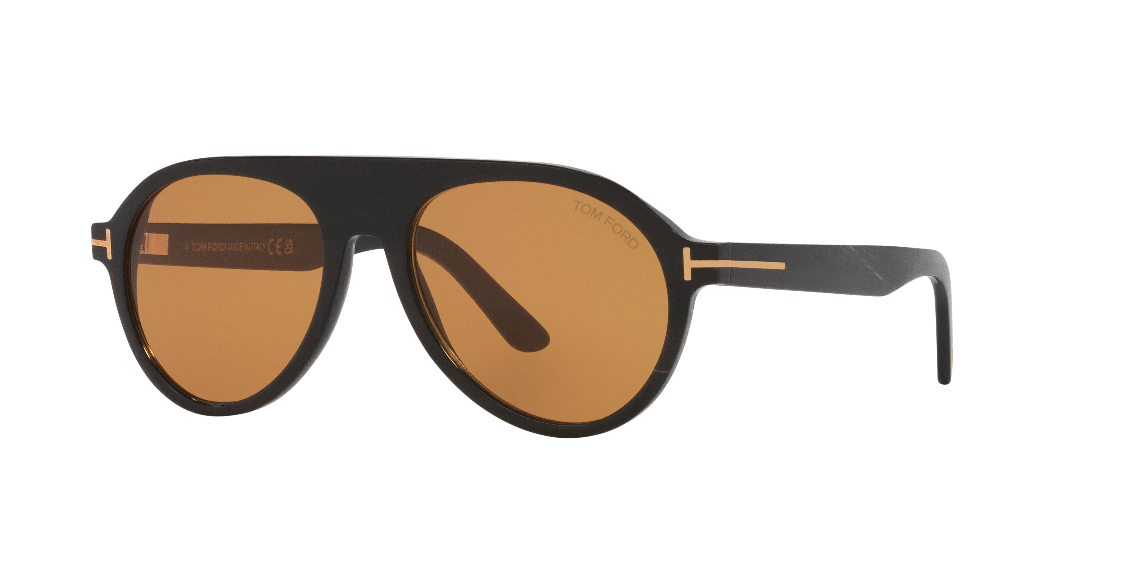 TOM FORD【関税送料込&VIP価格】CompactSlinkyビスコースTシャツ Tom Ford FT1047-P XL (54 - 18) with Brown lenses and Black