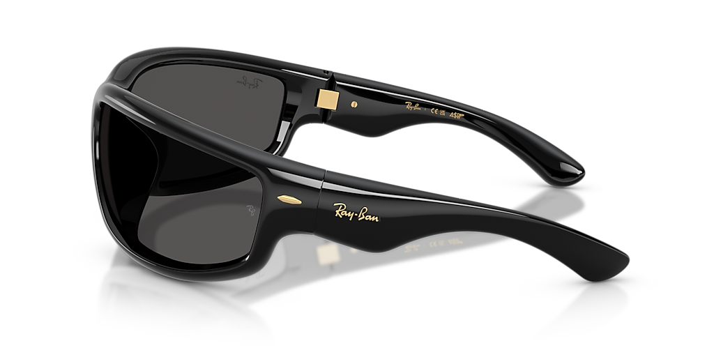 RAY-BAN RB4941 Ultra Wrap 003 Next Generation Collection Black - Unisex Sunglasses, Ultra Black Lens