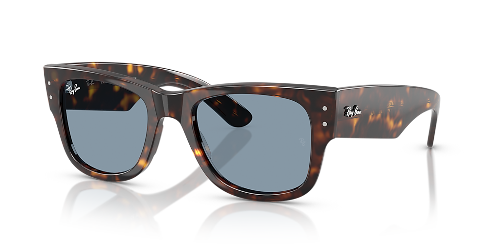 RAY-BAN RB0840S Mega Wayfarer Summer Capsule Havana - Sunglasses, Blue Lens