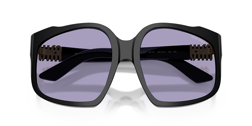 MIU MIU MU A07S Black - Women Luxury Sunglasses, Violet Lens