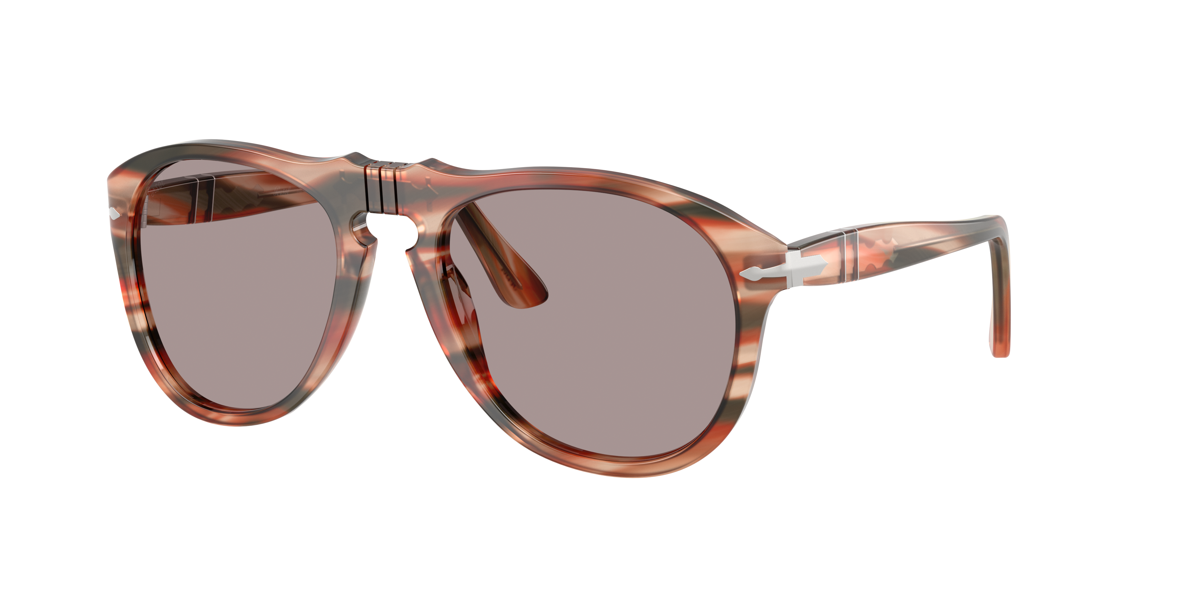 Persol Man Sunglass PO0649 649 - Original -  Frame color: Striped Red & Green, Lens color: Violet