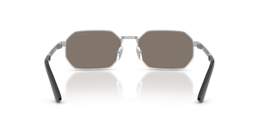Versace VE2297 1000/6G Sunglasses Silver Rectangle Frame, Light Grey Lenses Versace VE2297 M (54 - 16) with Silver lenses and Silver  main image 3