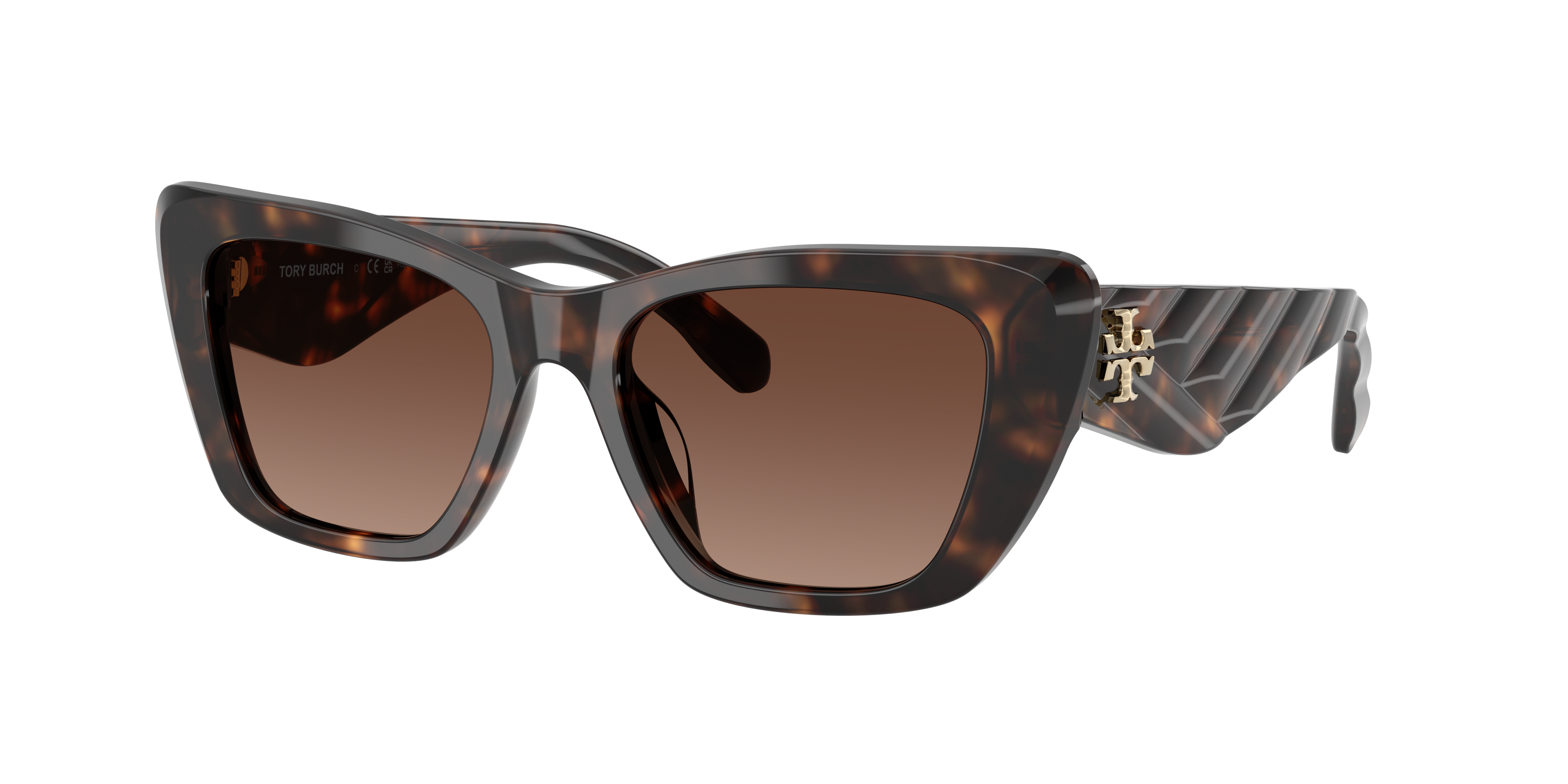Tory Burch Ty7216u Cat-eye Acetate Sunglasses In Brown Polar