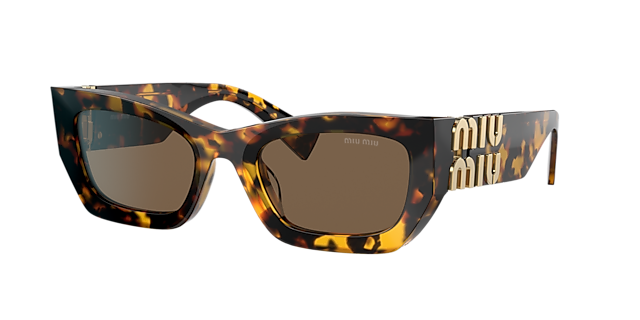 Miu Miu MU 09WS 53 Dark Brown & Honey Havana Sunglasses | Sunglass 