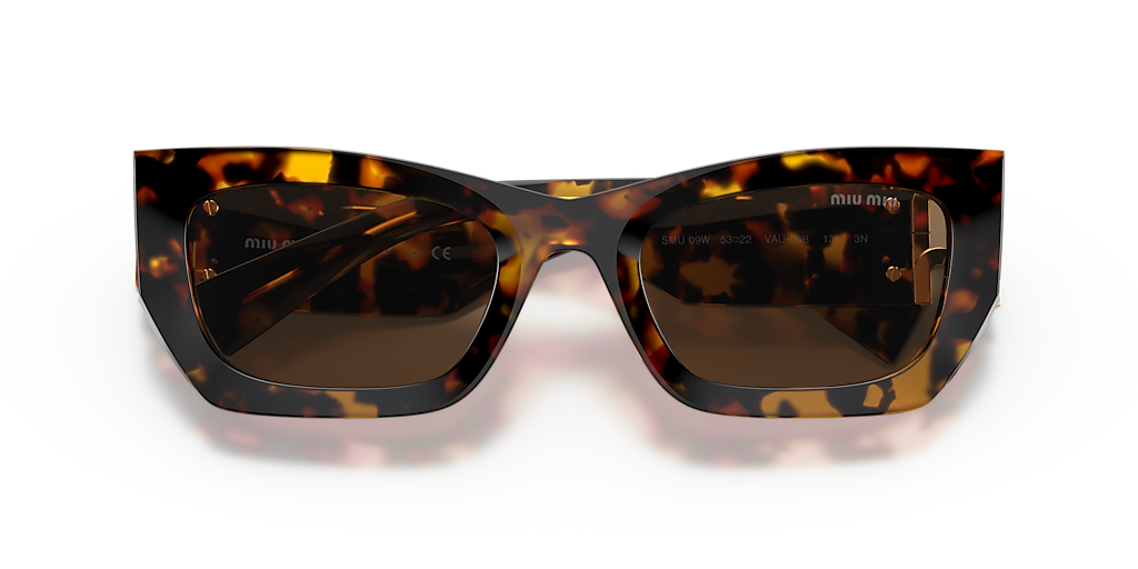 【Miu Miu】0MU 09WS キャットアイサングラス(Havana) Miu Miu MU 09WS XL (53 - 22) with Brown lenses and Tortoise