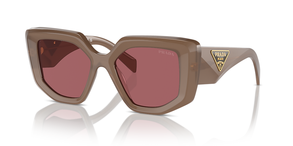 Prada PR 14ZS M (50 - 18) with Violet lenses and Brown frame