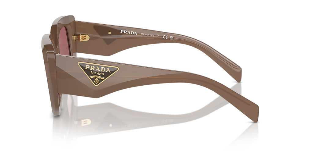 Prada PR 14ZS M (50 - 18) with Violet lenses and Brown frame