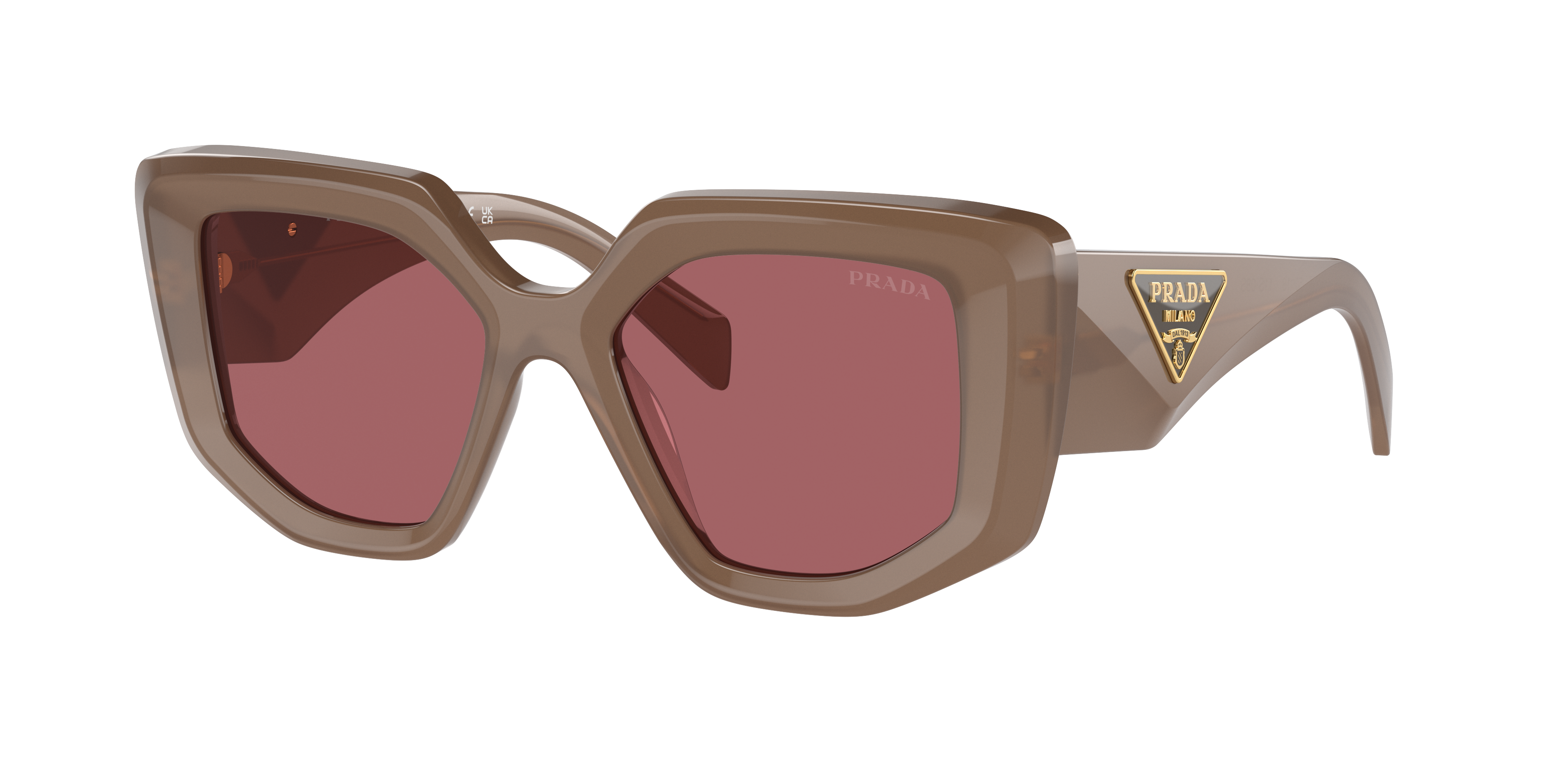 Prada PR 14ZS M (50 - 18) with Violet lenses and Brown frame