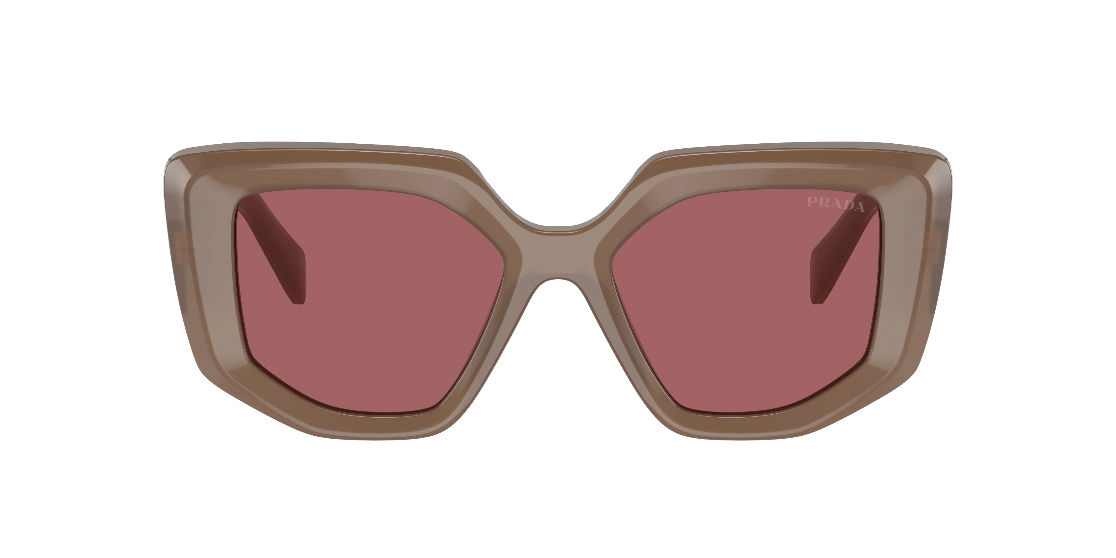 Prada PR 14ZS M (50 - 18) with Violet lenses and Brown frame