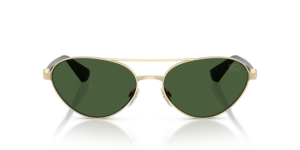 BURBERRY BE3165 Light Gold - Women Luxury Sunglasses, Dark Green Lens