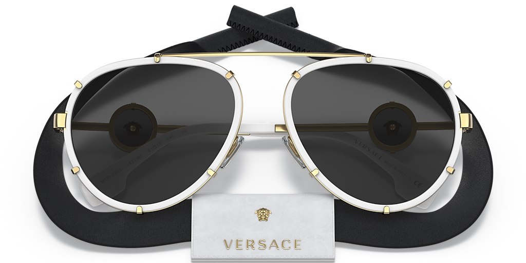 Versace VE2232 XXL (61 - 18) with Grey lenses and White frame