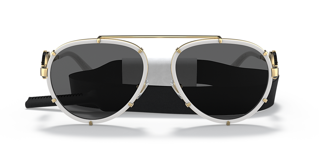 Versace VE2232 XXL (61 - 18) with Grey lenses and White frame