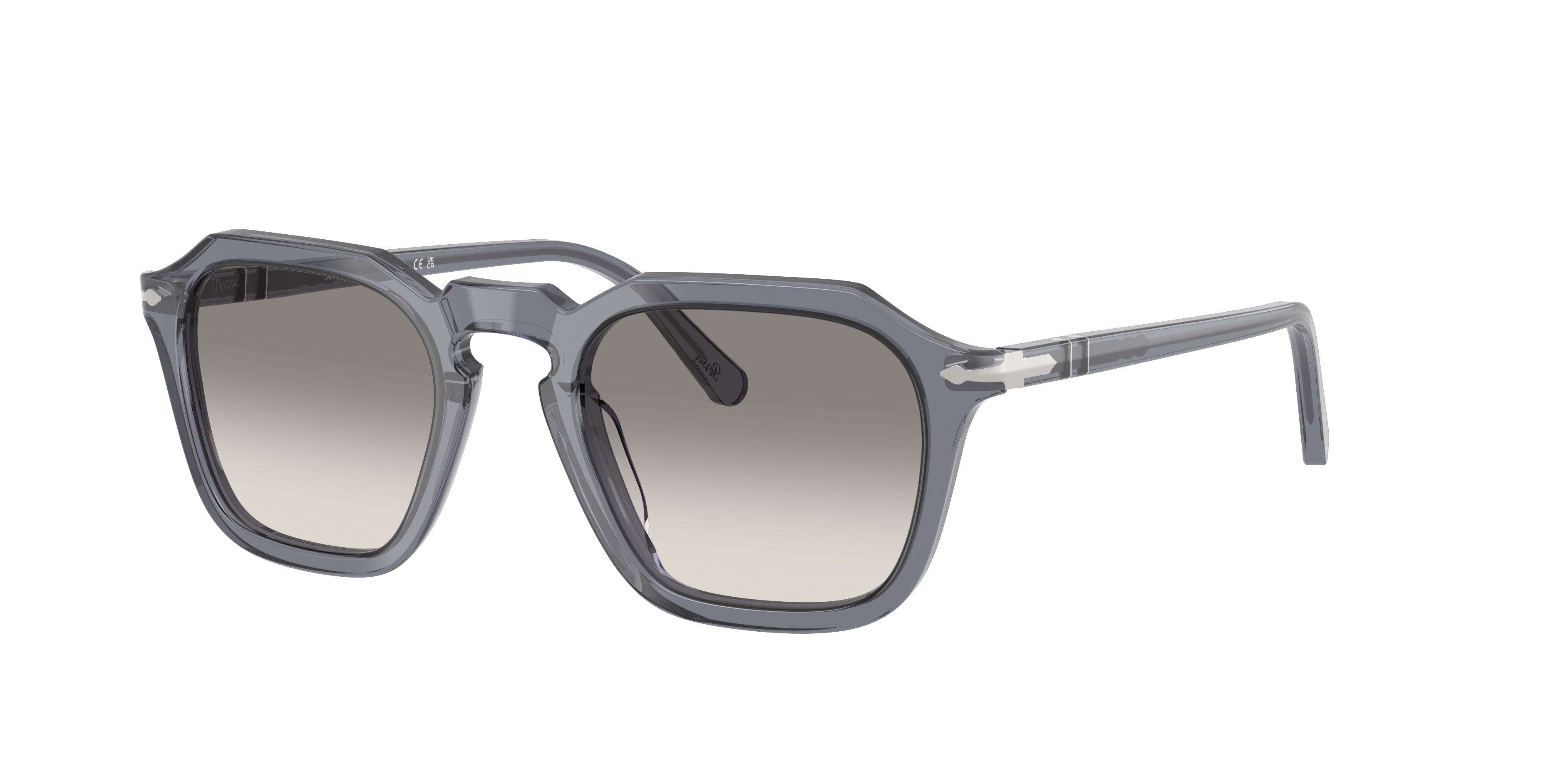 Persol Unisex Sunglass PO3292S -  Frame color: Transparent Ocean, Lens color: Clear Gradient Grey