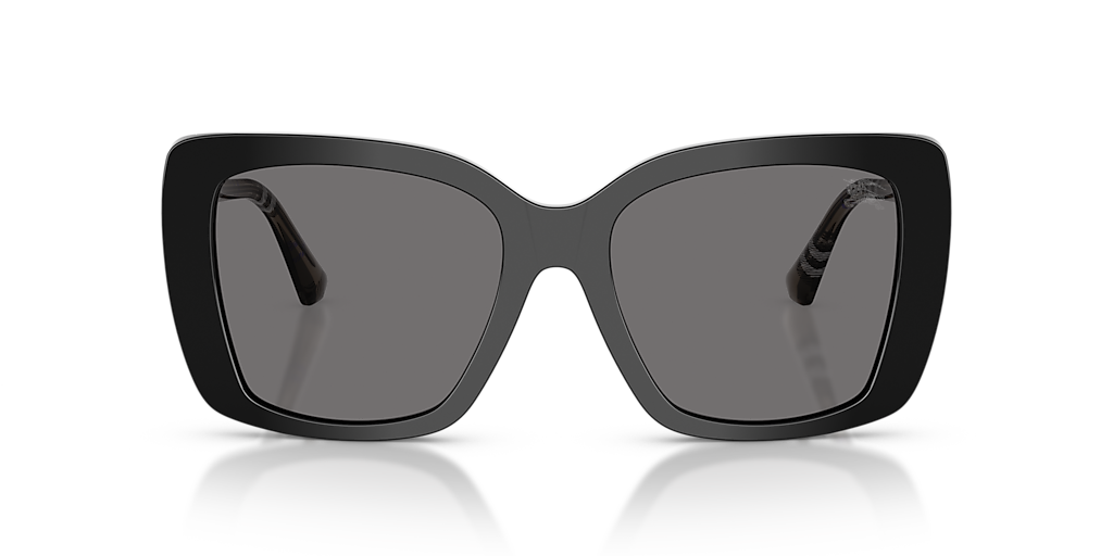 BURBERRY BE4456 Black - Women Luxury Sunglasses, Dark Grey Polar Lens