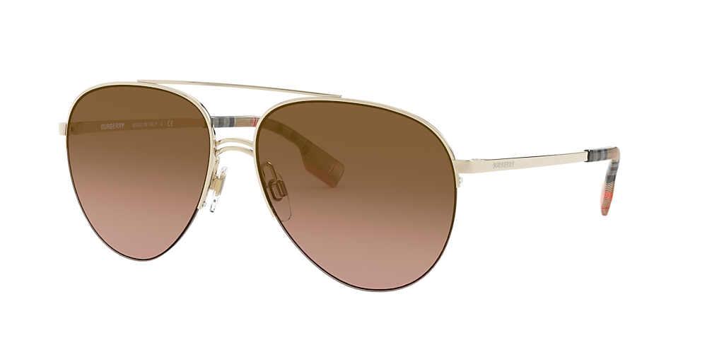 BURBERRY サングラス 0BE3113 132513 59 GOLD / BROWN BURBERRY サングラス 0BE3113 132513 59 ライトゴールド