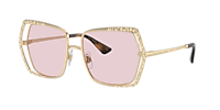 DOLCE&GABBANA DG2306 Pale Gold - Women Luxury Sunglasses, Photo Pink To Purple Lens