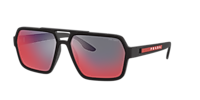 PRADA LINEA ROSSA PS 01XS Black - Men Sunglasses, Polarized Dark Grey Lens
