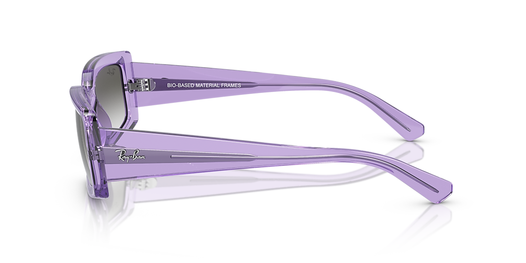 RAY-BAN RB4395F Kiliane Bio-Based Transparent Violet - Unisex Sunglasses, Light Grey Lens
