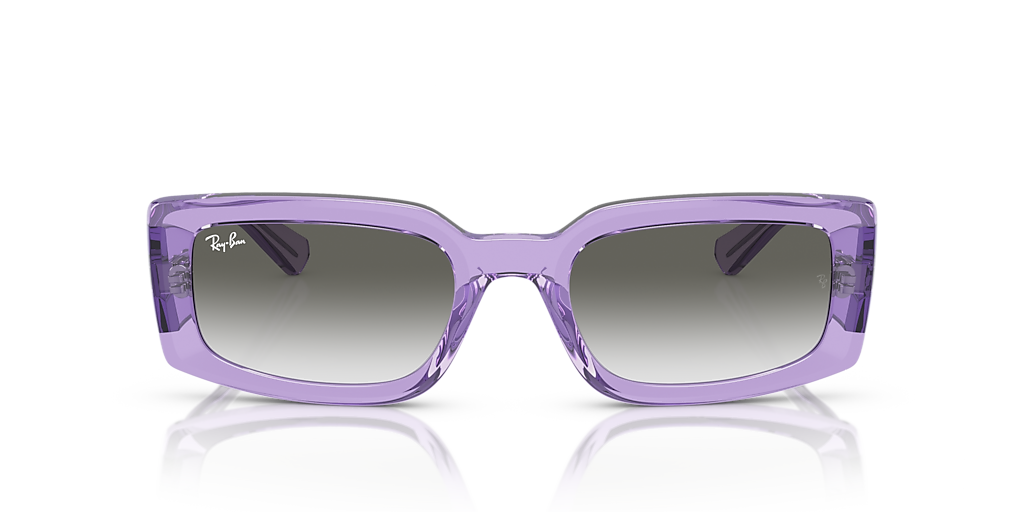 RAY-BAN RB4395F Kiliane Bio-Based Transparent Violet - Unisex Sunglasses, Light Grey Lens