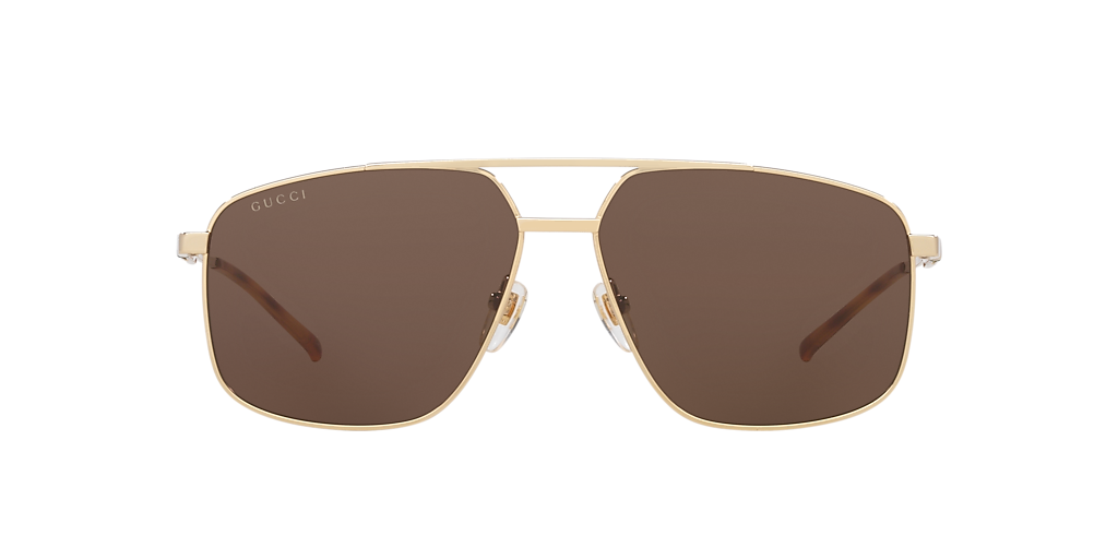 GUCCI GG1676S Gold - Men Luxury Sunglasses, Brown Lens