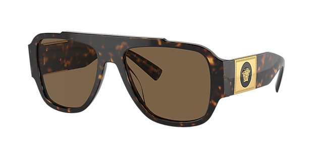 Versace VE4436U 57 Dark Brown & Havana Sunglasses | Sunglass Hut USA