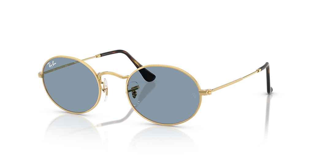 小物 Ray-Ban titanium oval sunglasses blue Ray-Ban RB3547 Oval Metal Summer Capsule M (51 - 21) with Blue