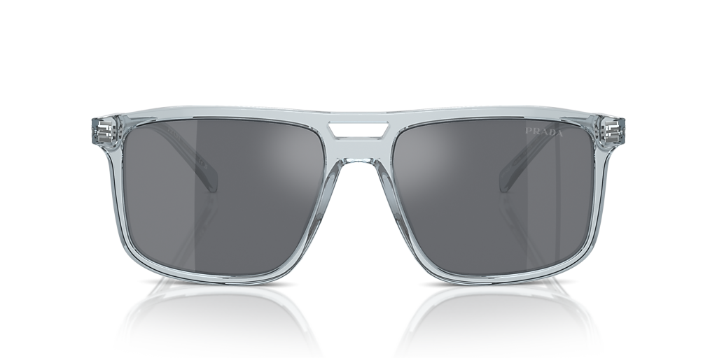Prada Clear Frame Sunglasses with Dark Gray Lenses with authenticity paper Prada PR C02SF M (58 - 12) with Grey lenses and Grey frame  main image 2